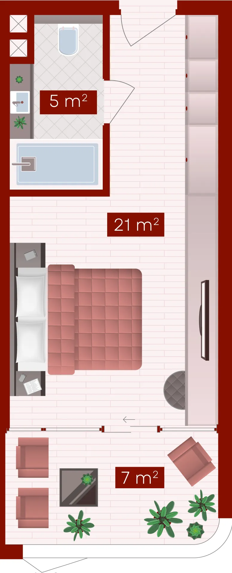 Teus Ramada Nusa Dua by Wyndham Studio floor plan, 355 sqft