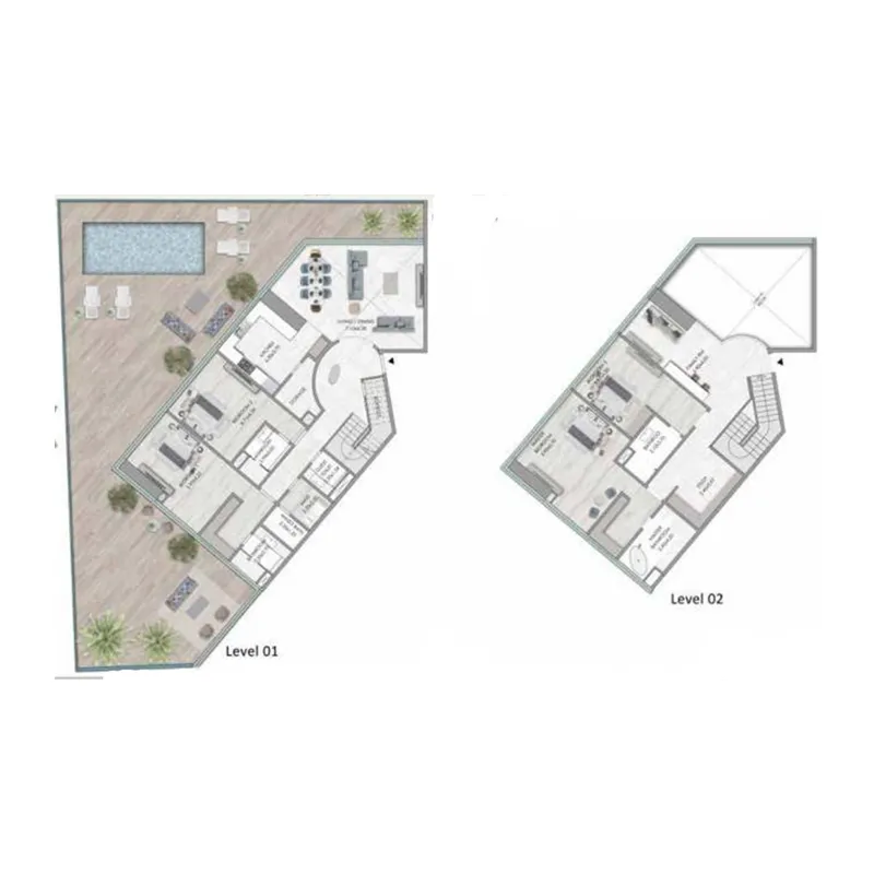 Habtoor Grand Residences 4 bed floor plan, 7,990 sqft
