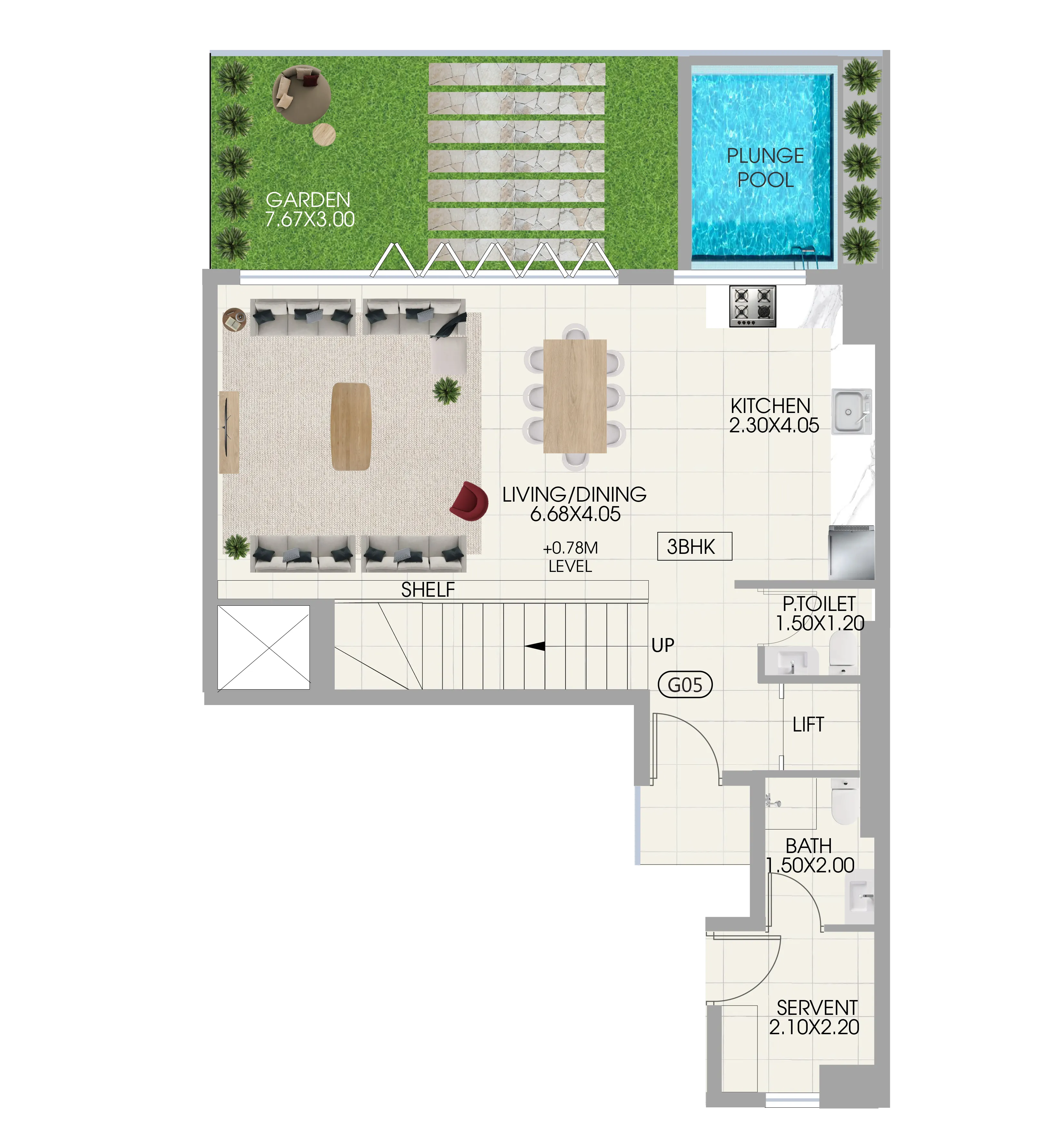Bonds Avenue 3 bed floor plan, 2,974 sqft