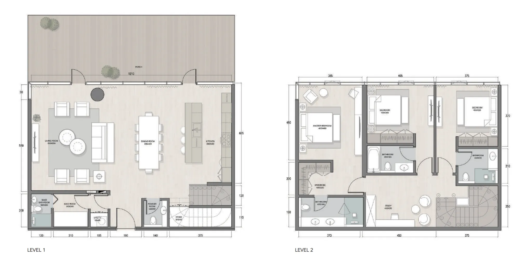 Quattro Del Mar 3 bed floor plan, 2,881 sqft