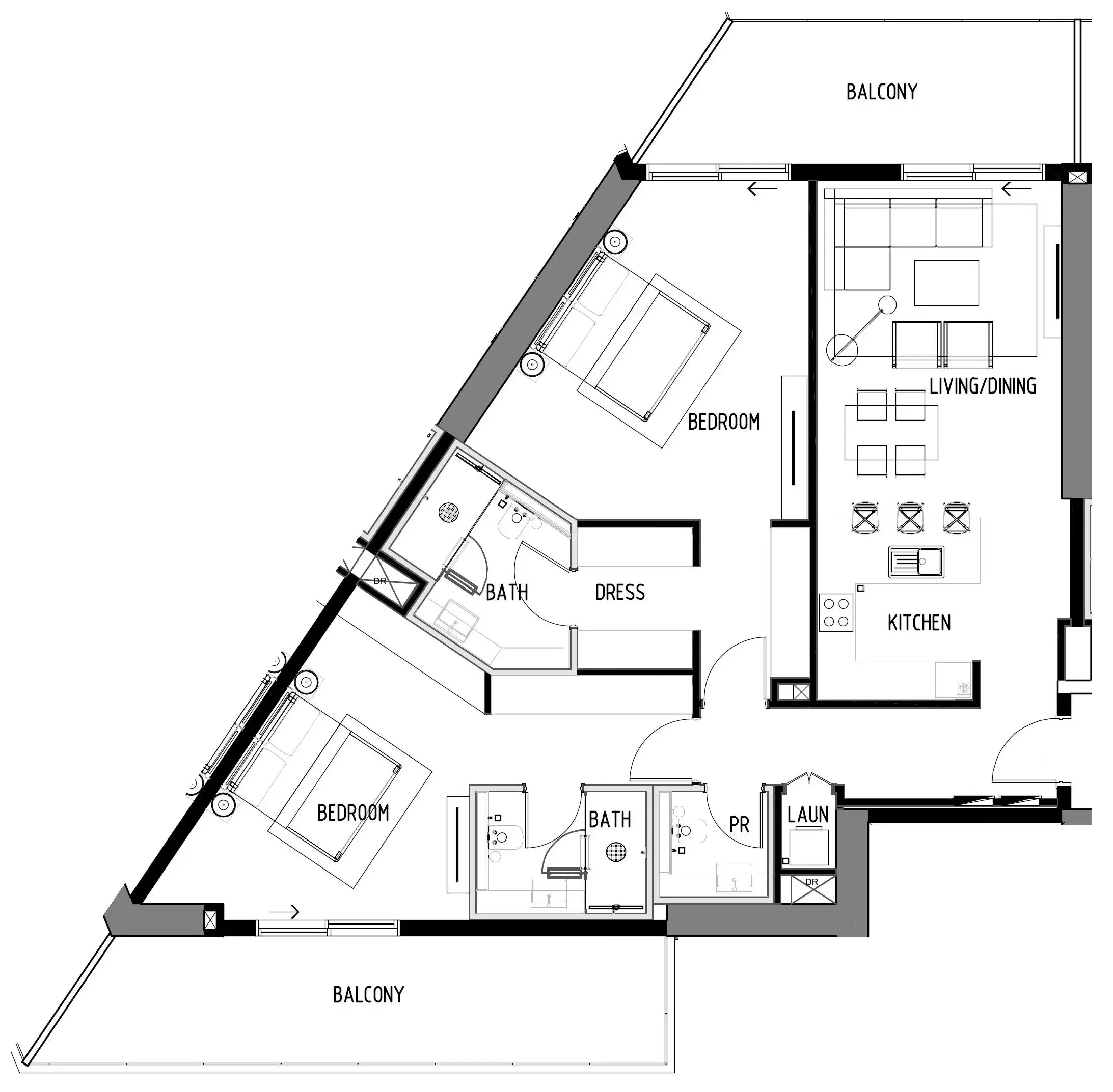 Chelsea Residences 2 bed floor plan, 1,656 sqft
