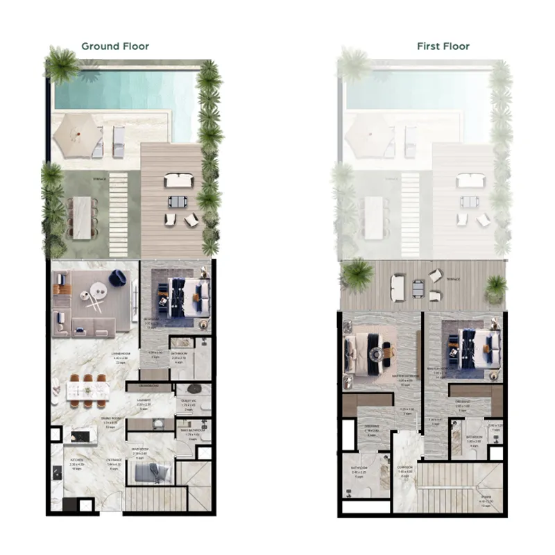 Jacob and Co Beachfront Living 3 bed floor plan, 3,068 sqft