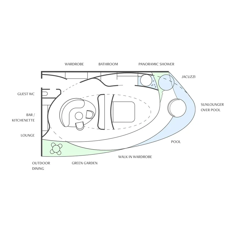 Anantara Dragon Seseh Bali Resort & Residences 1 bed floor plan, 1,022 – 1,722 sqft