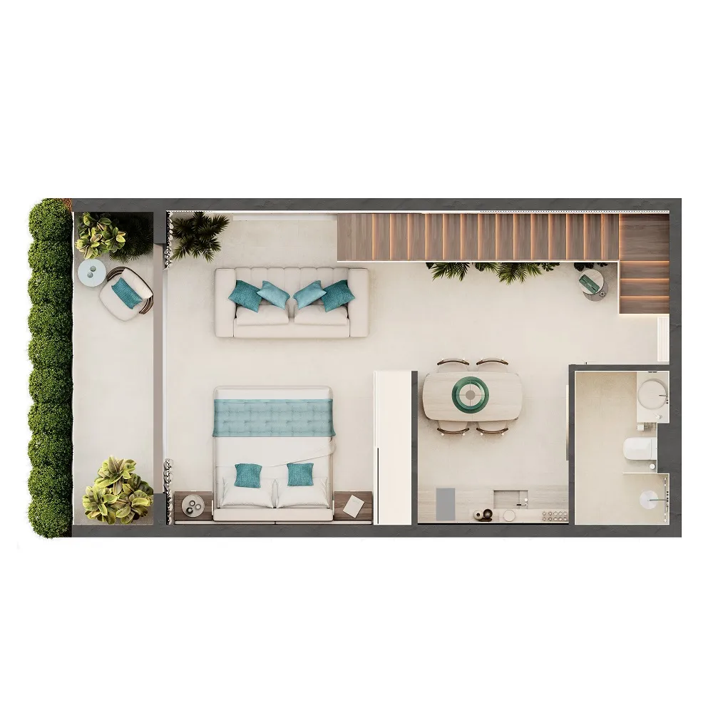 Pandawa Dream 1 bed floor plan, 505 – 506 sqft