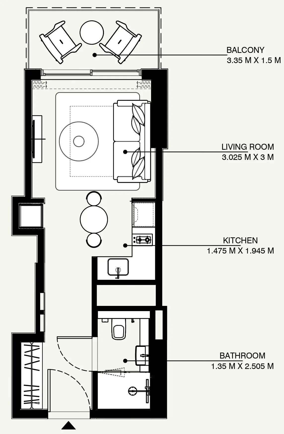 Azizi Venice Studio floor plan, 361 sqft