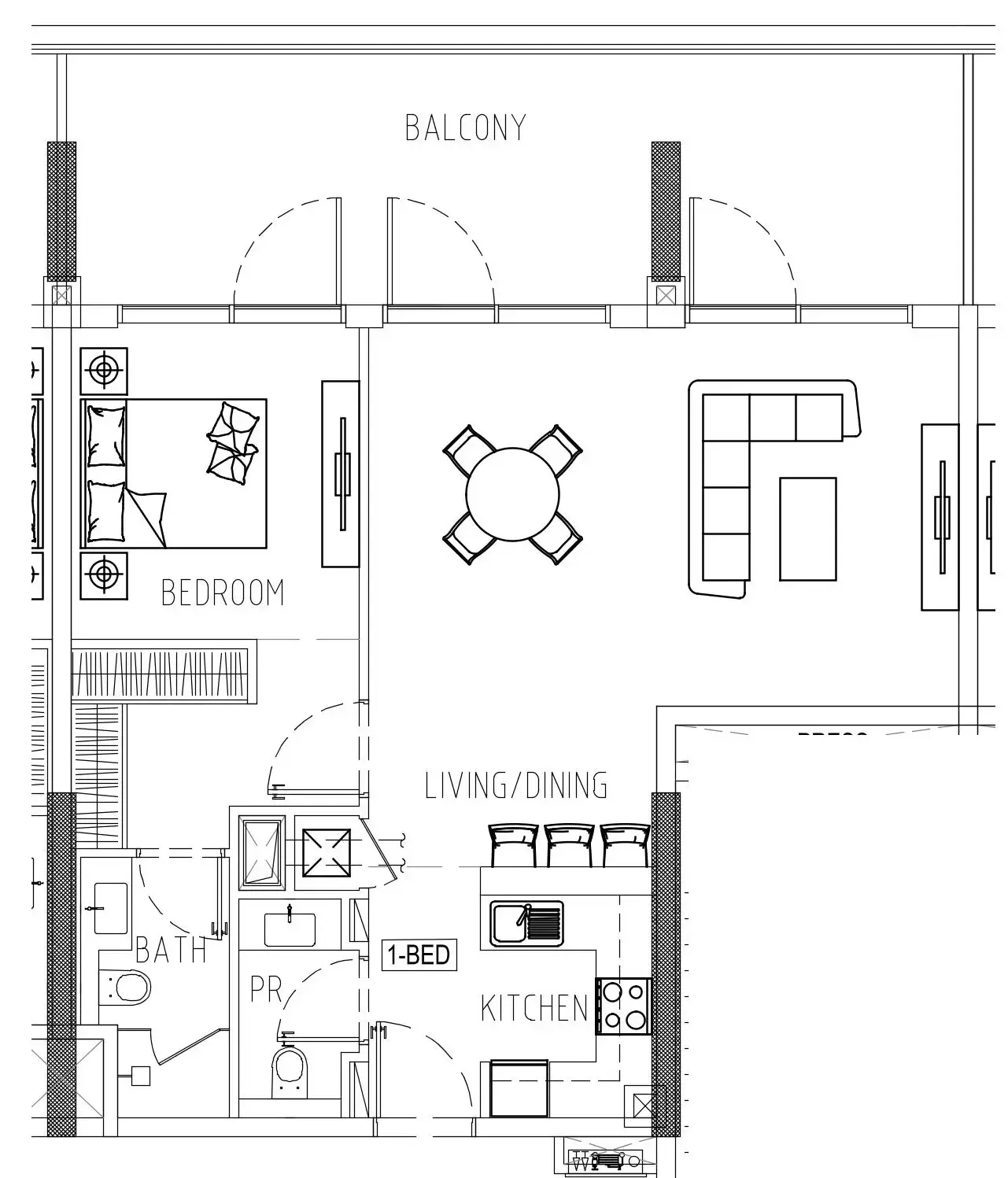 Damac Riverside Views 1 bed floor plan, 1,047 sqft