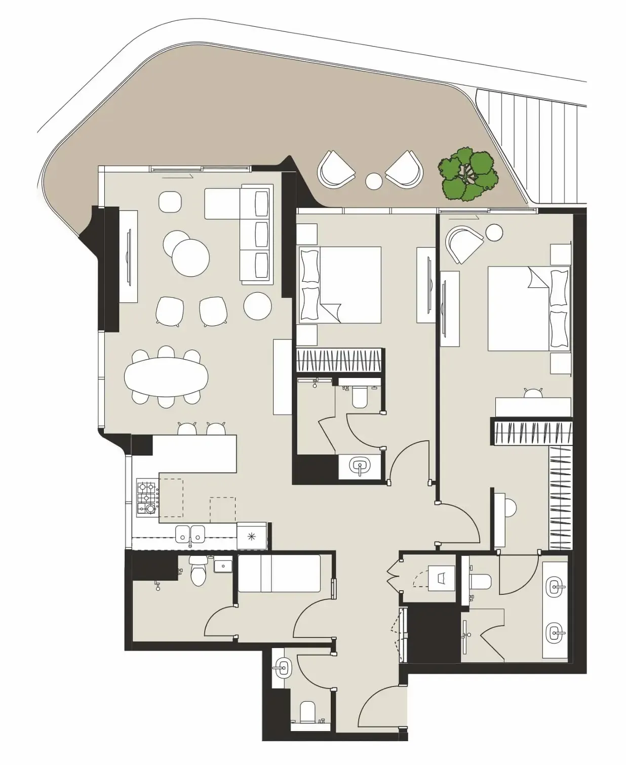Artistry One Residences 2 bed floor plan, 1,699 sqft