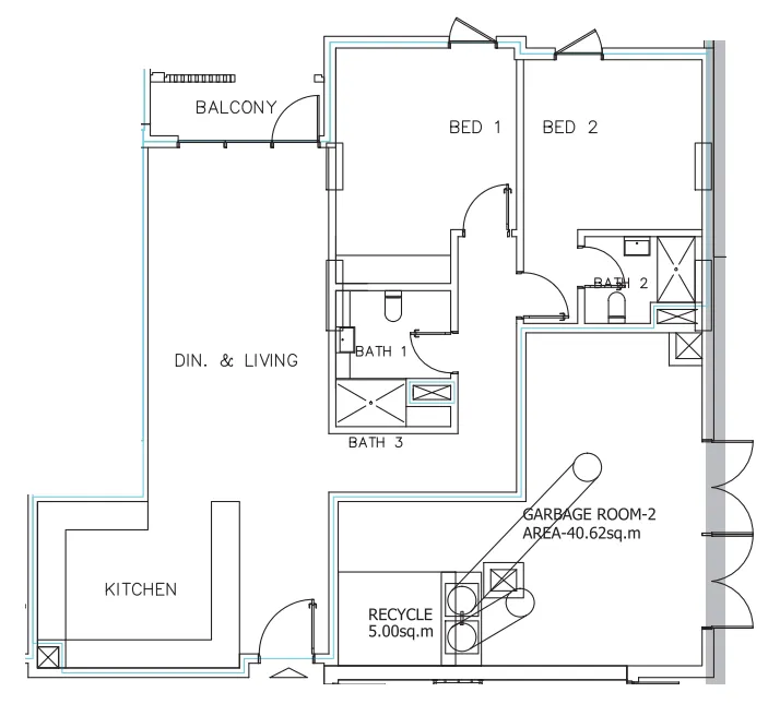 Janayen Avenue 2 bed floor plan, 1,920 sqft