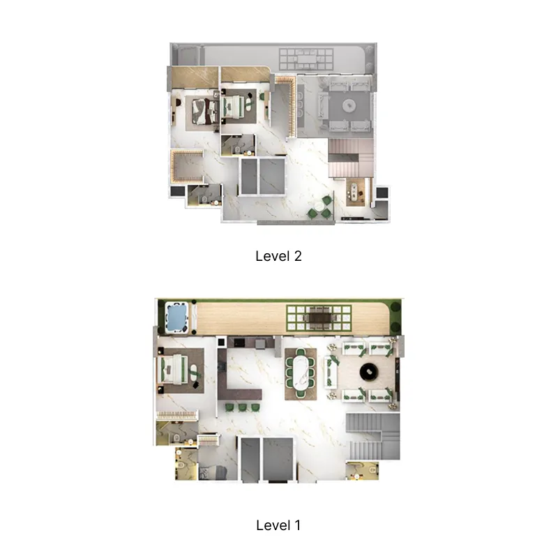 77S Tower 3 bed floor plan, 3,301 sqft