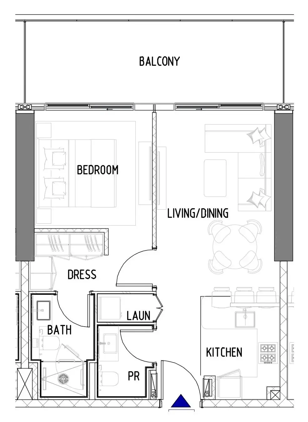 Chelsea Residences 1 bed floor plan, 775 sqft