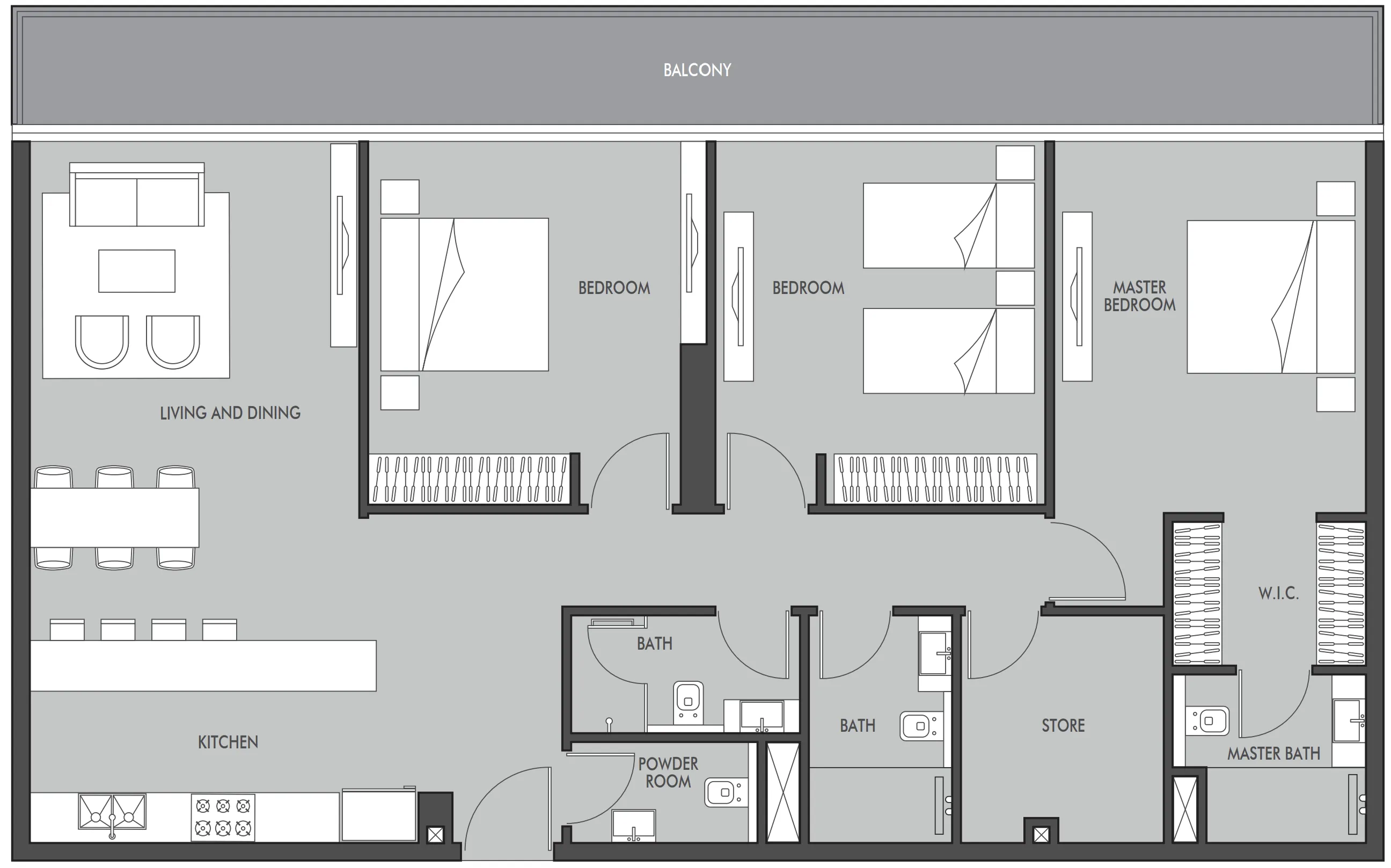 Golf Place 3 bed floor plan, 1,721 sqft