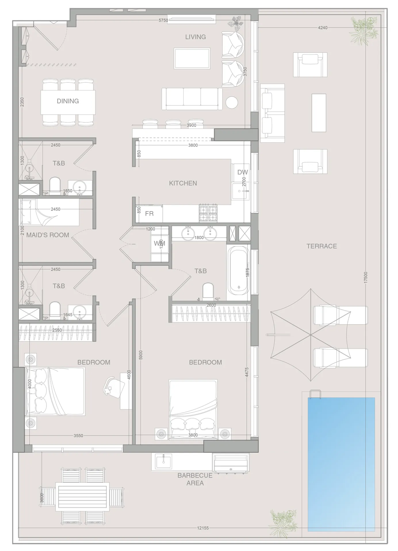 V1STARA House 2 2 bed floor plan, 2,247 sqft