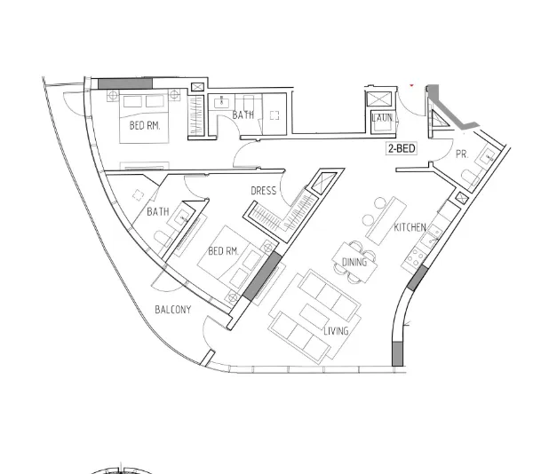 Altitude de Grisogono 2 bed floor plan, 1,336 sqft
