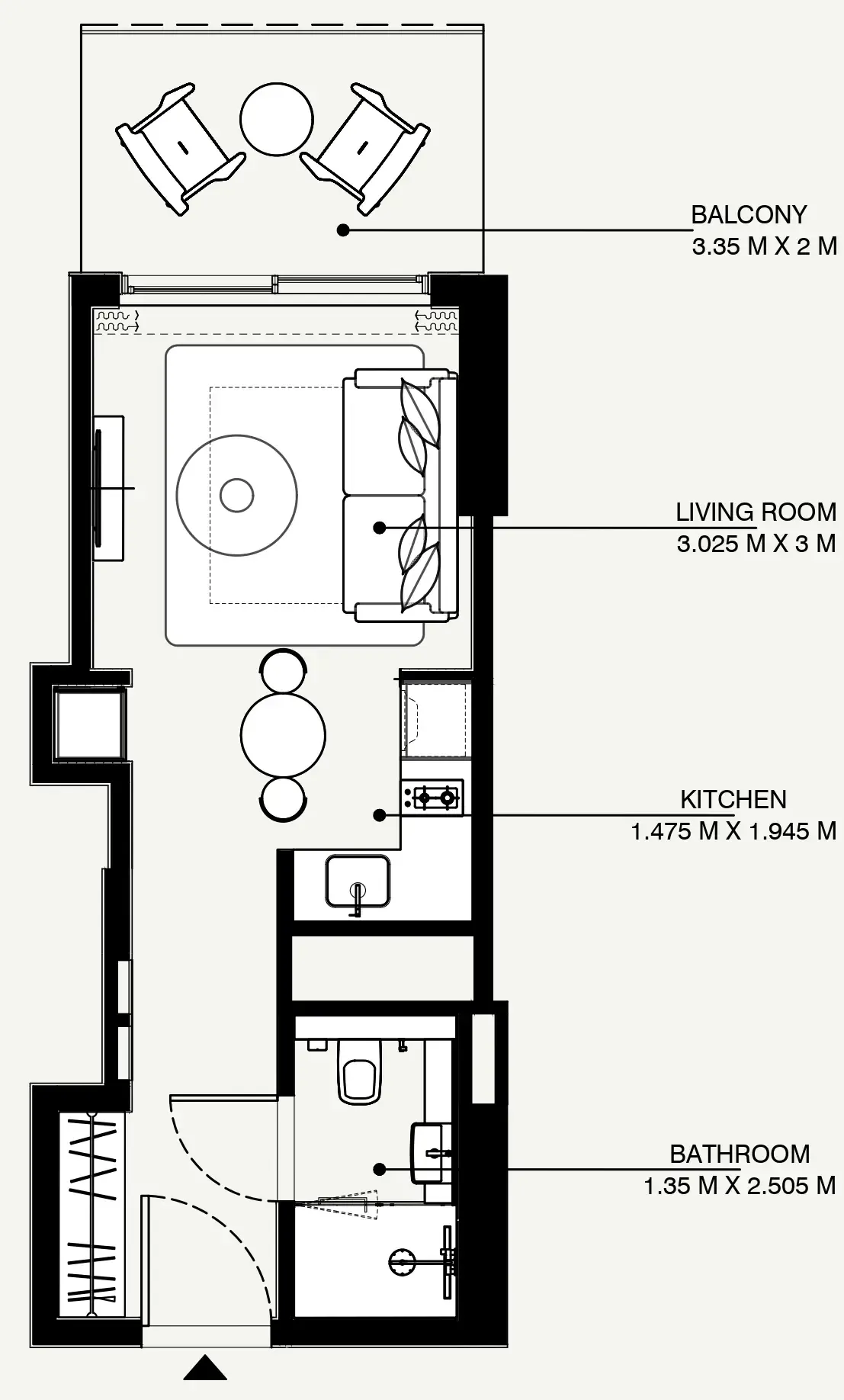 Azizi Venice Studio floor plan, 381 sqft