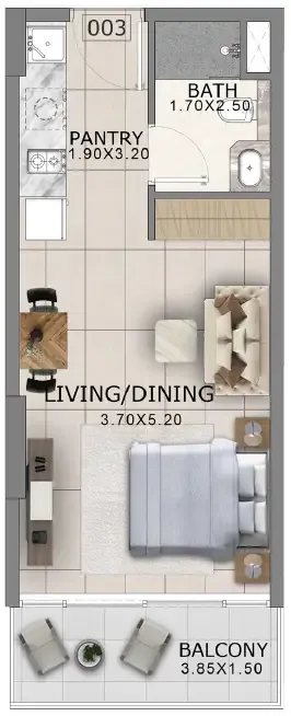 Arlington Park 2 Studio floor plan, 420 sqft