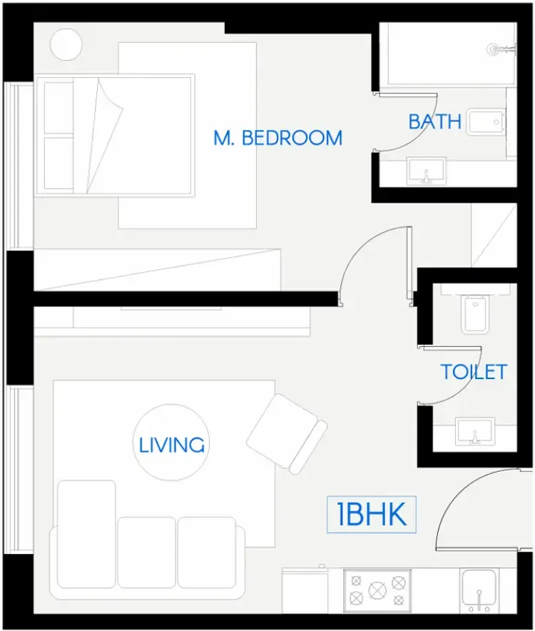 Celestara Residences 1 bed floor plan, 559 – 604 sqft