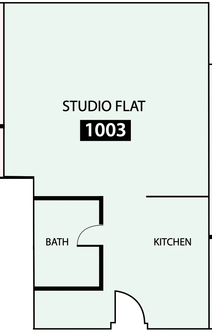 Paradise View 1 Studio floor plan, 478 sqft