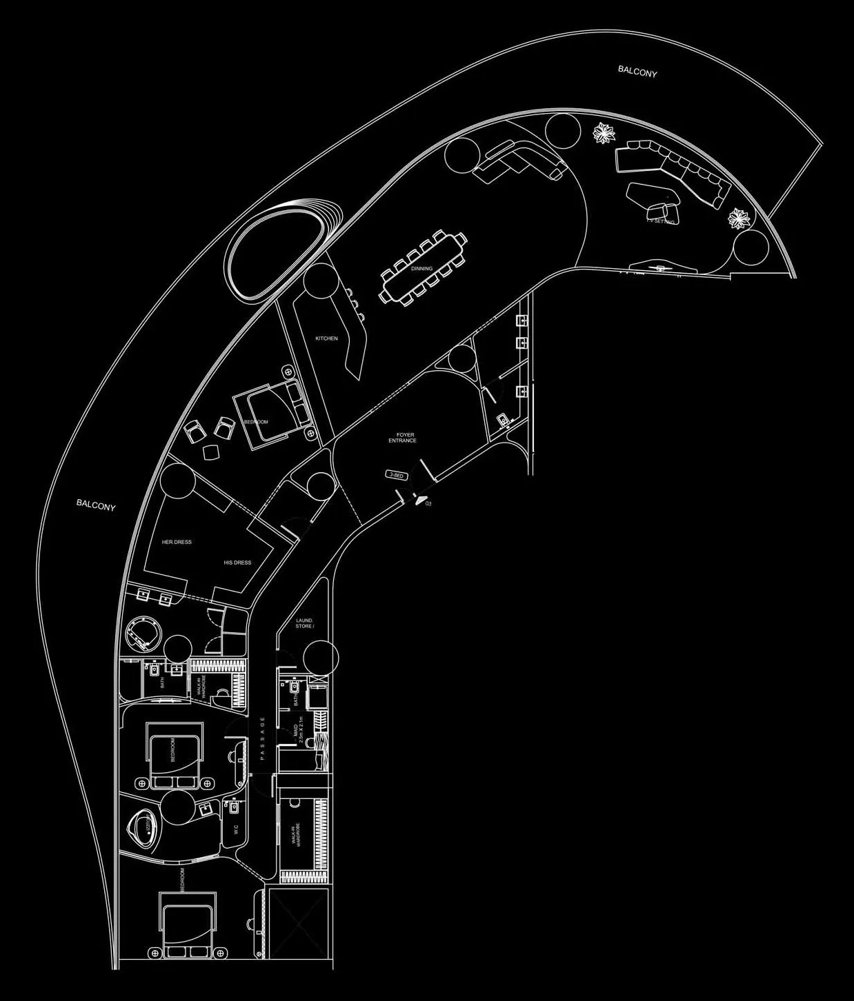 Bugatti Residences by Binghatti 3 bed floor plan, 6,298 sqft