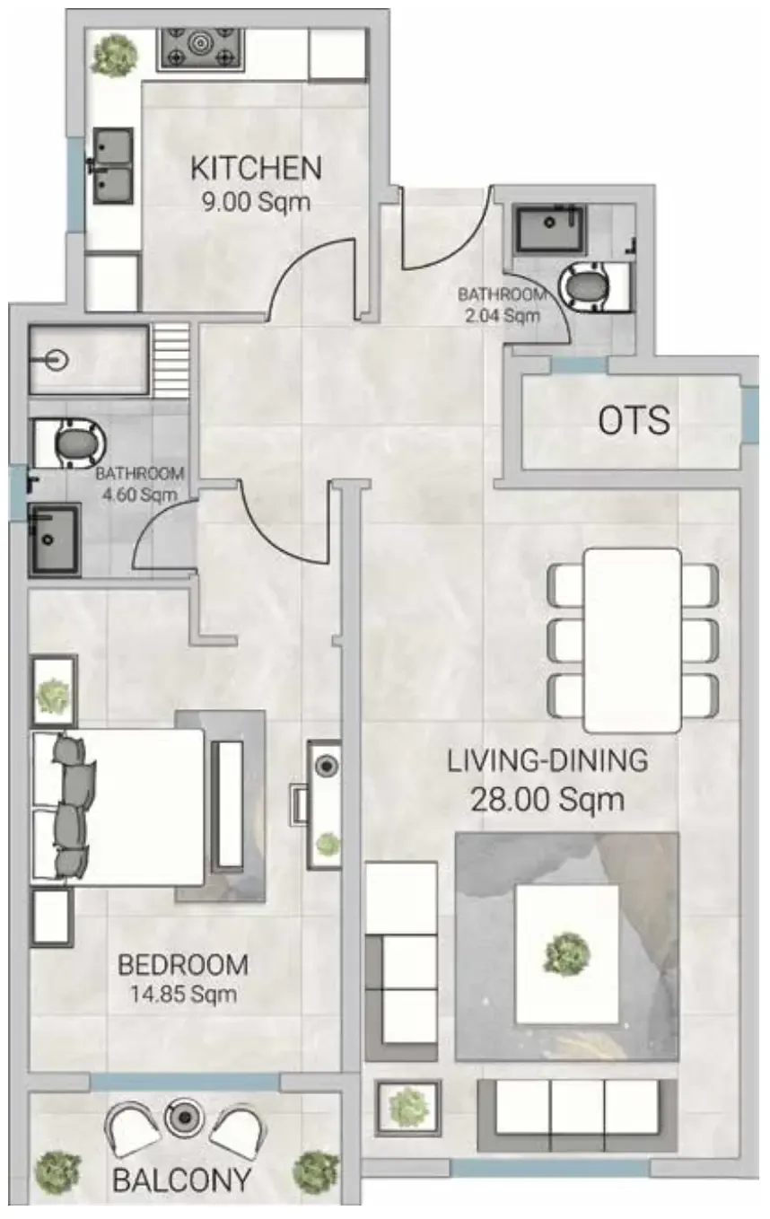 Al Ameera Village 5 1 bed floor plan, 1,113 sqft