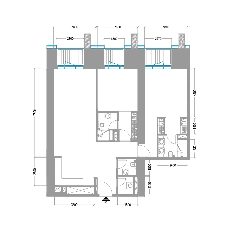 Tiger Sky Tower 2 bed floor plan, 1,473 sqft