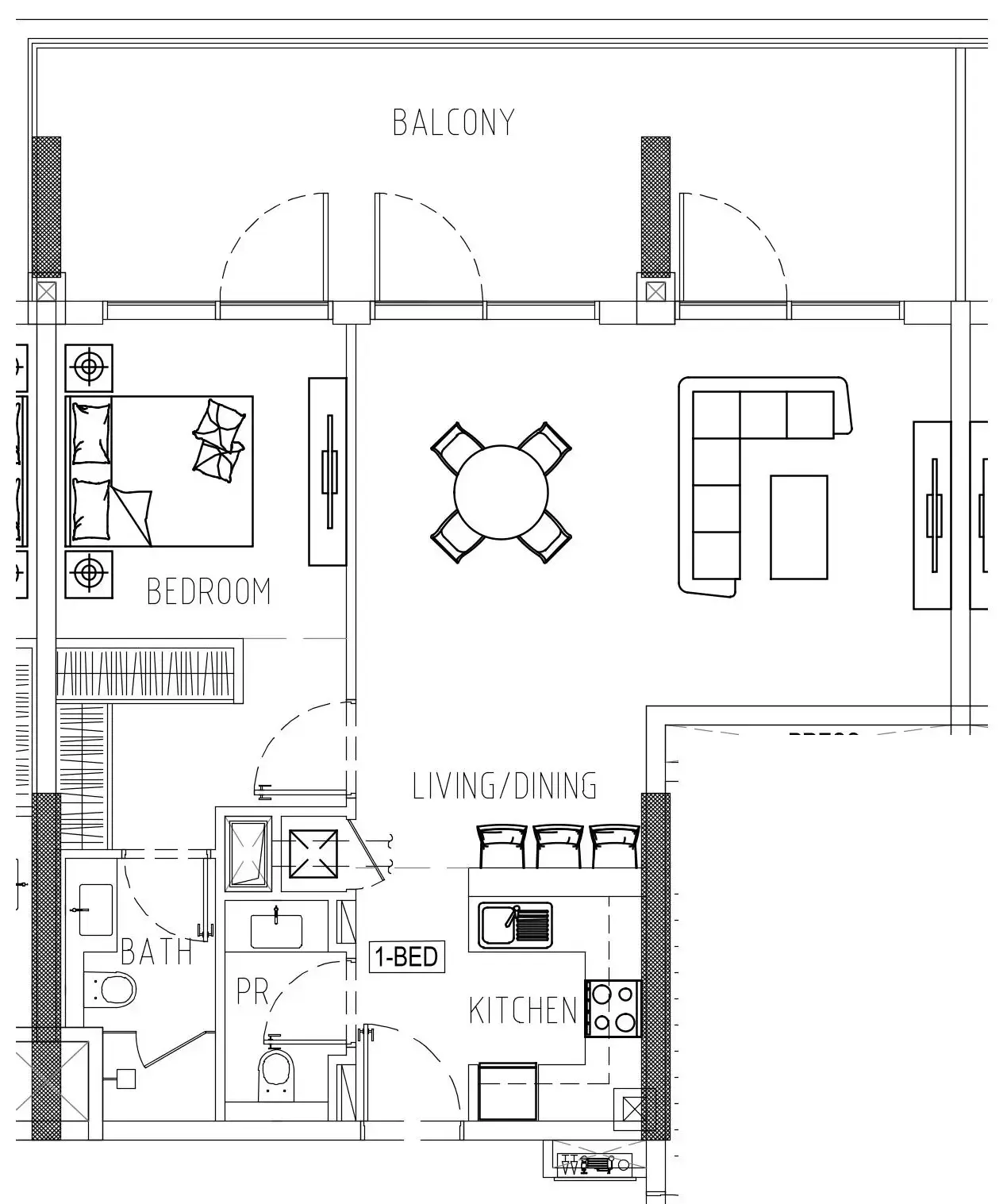 Damac Riverside Views 1 bed floor plan, 1,049 sqft