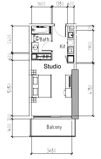 Aykon City Tower Studio floor plan, 420 sqft