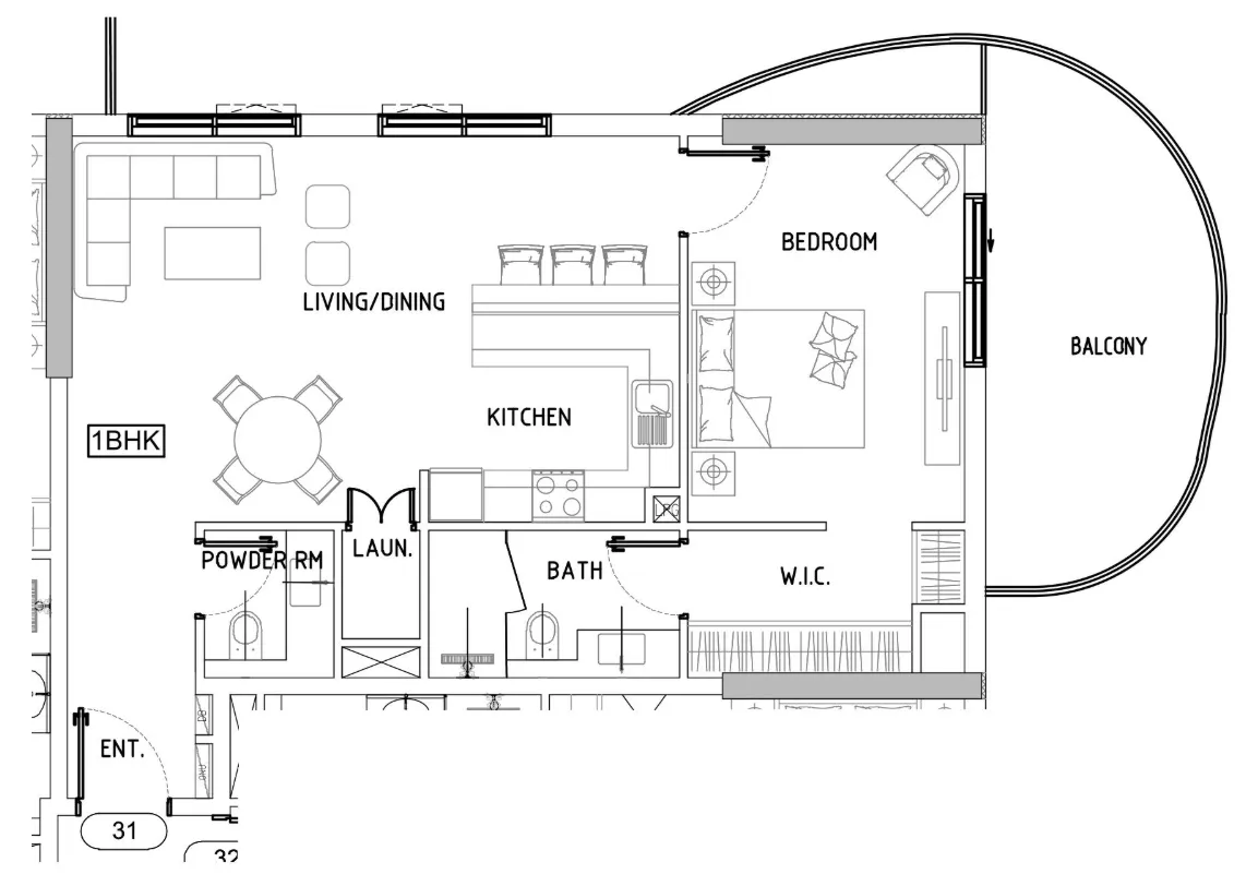 Damac Lagoons Views Phase 3 1 bed floor plan, 921 – 956 sqft