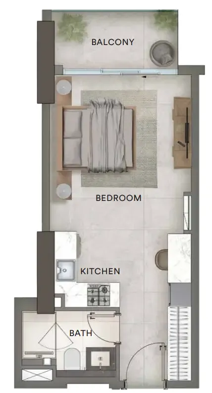 Urban - Park Residences Studio floor plan, 418 sqft