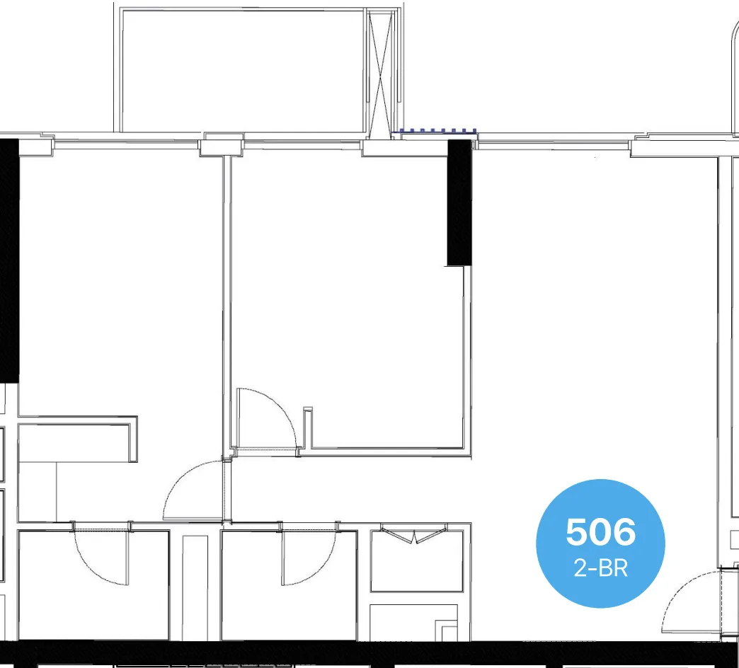 Edgewater Residences 1, 2 and 3 2 bed floor plan, 1,081 sqft
