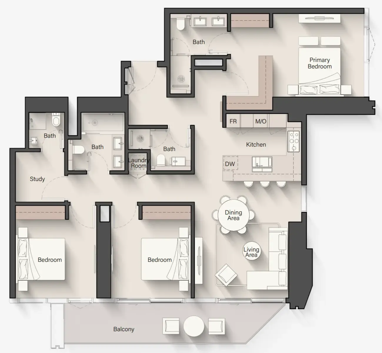 Eltiera Views 3 bed floor plan, 1,672 sqft