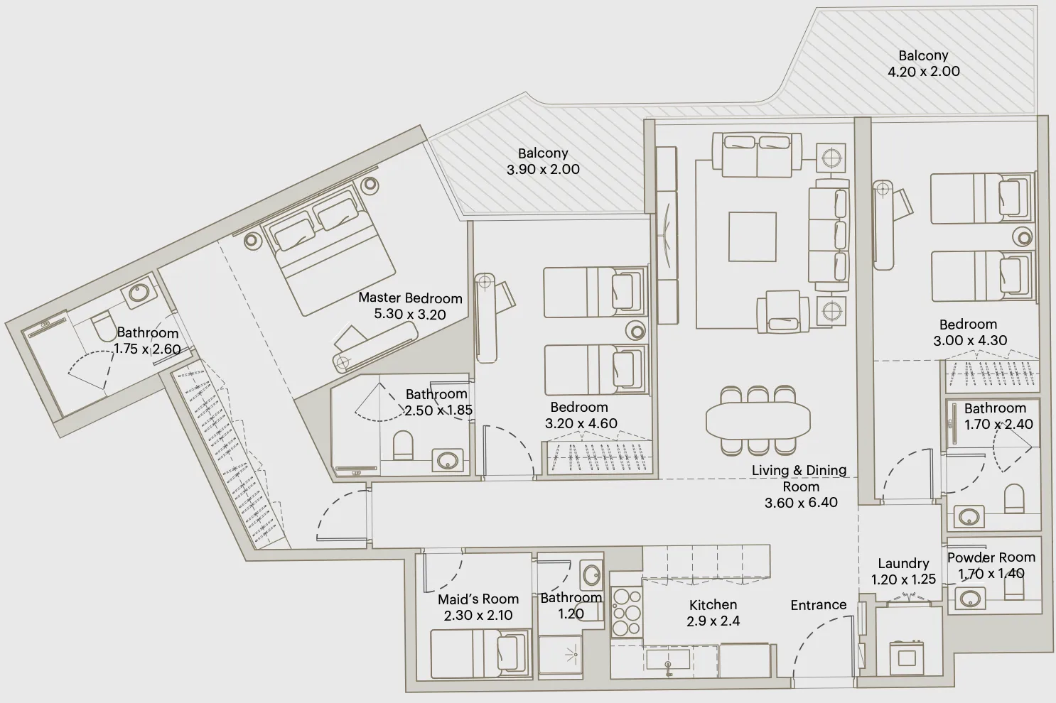 Eleve 3 bed floor plan, 1,666 sqft