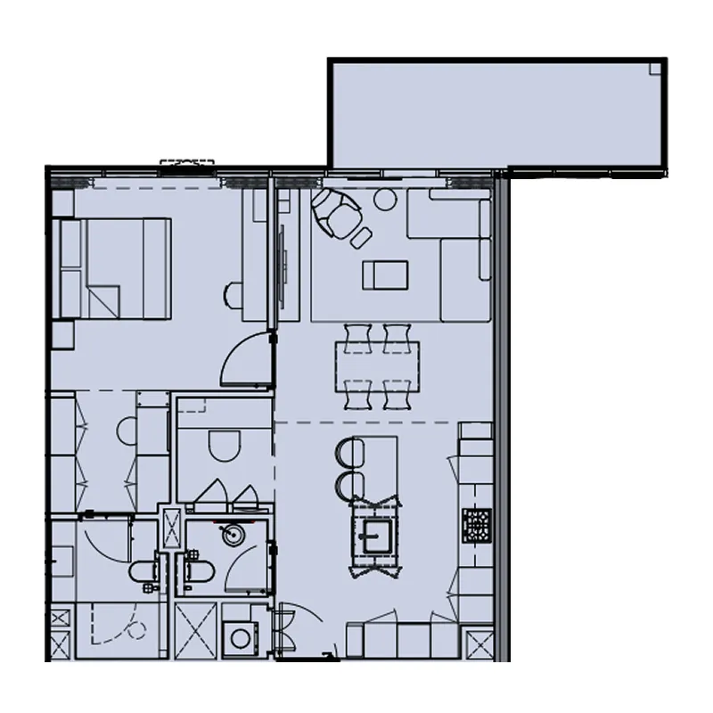Wynwood by Imtiaz 1 bed floor plan, 921 sqft