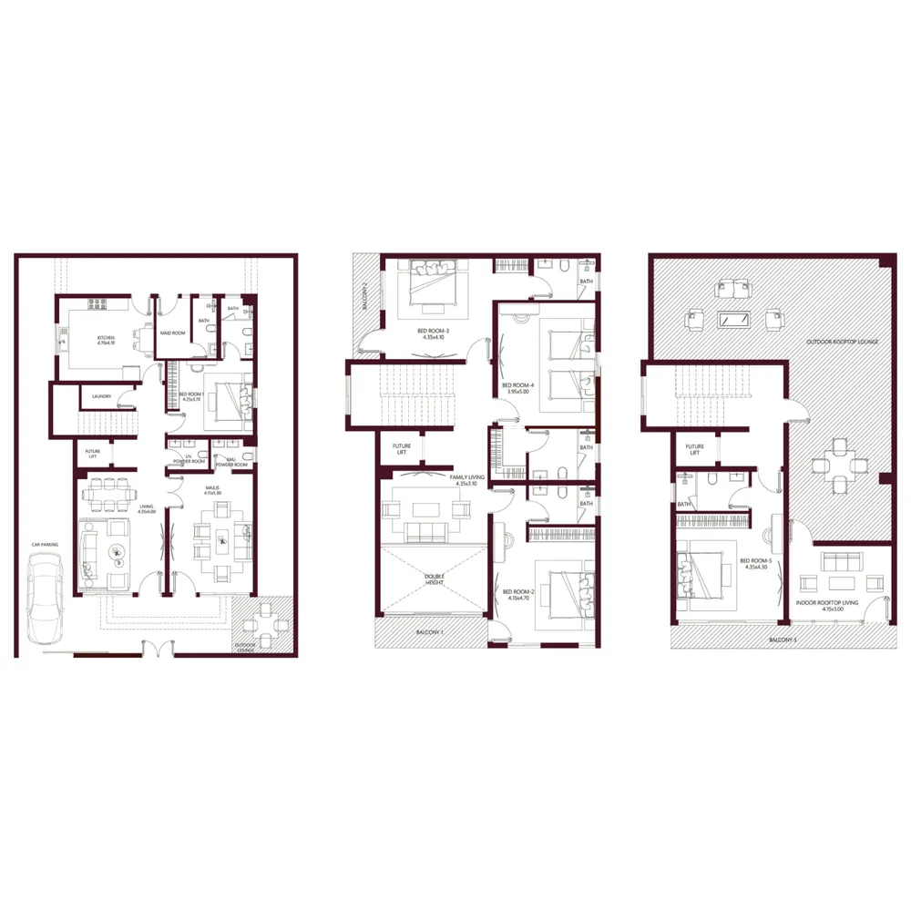 Kabbali Hills 5 bed floor plan, 4,082 sqft