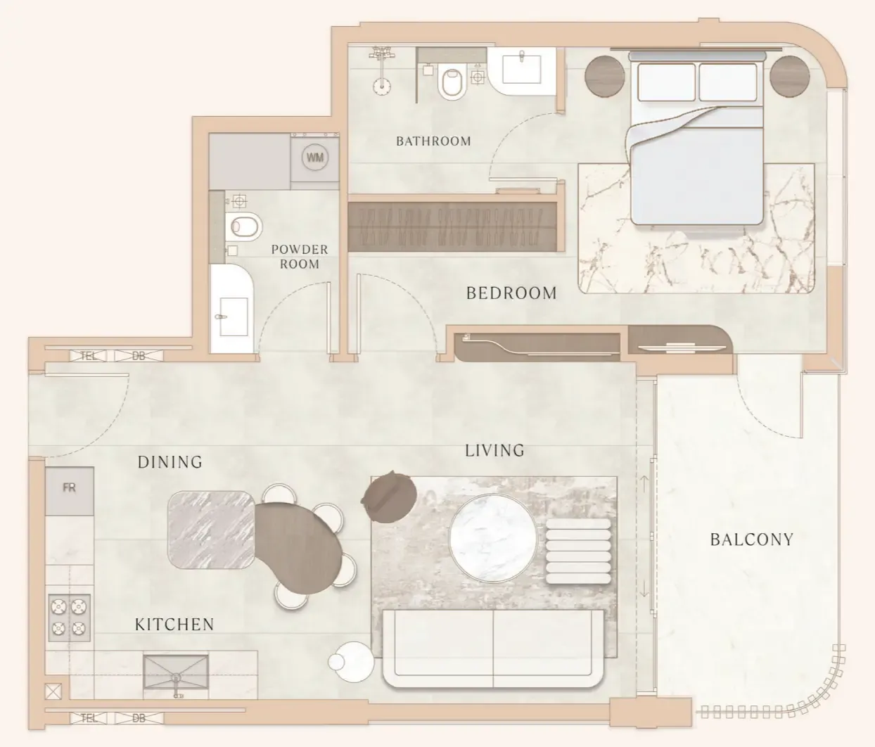 La Vue by MAAIA 1 bed floor plan, 768 sqft