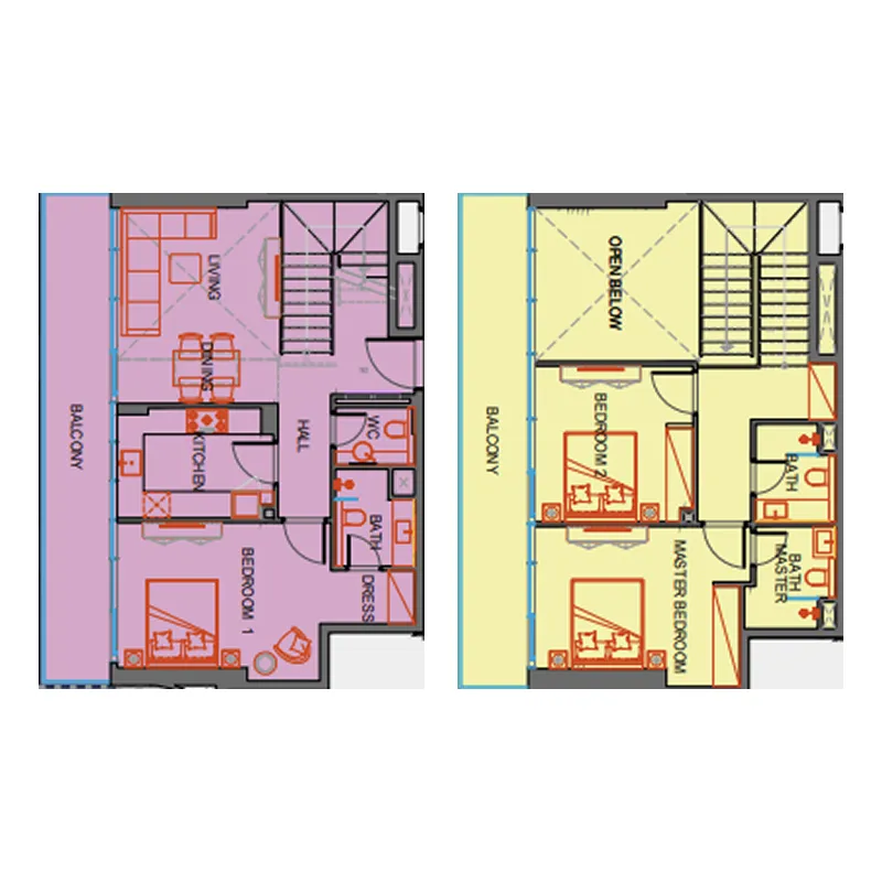 SkyGate Tower 3 bed floor plan, 2,218 sqft