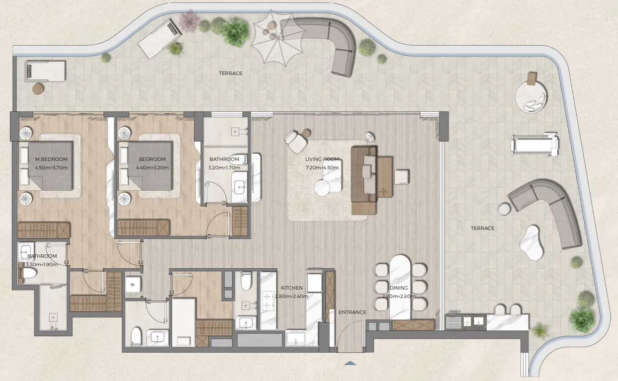 Tomorrow 166 2 bed floor plan, 2,574 sqft