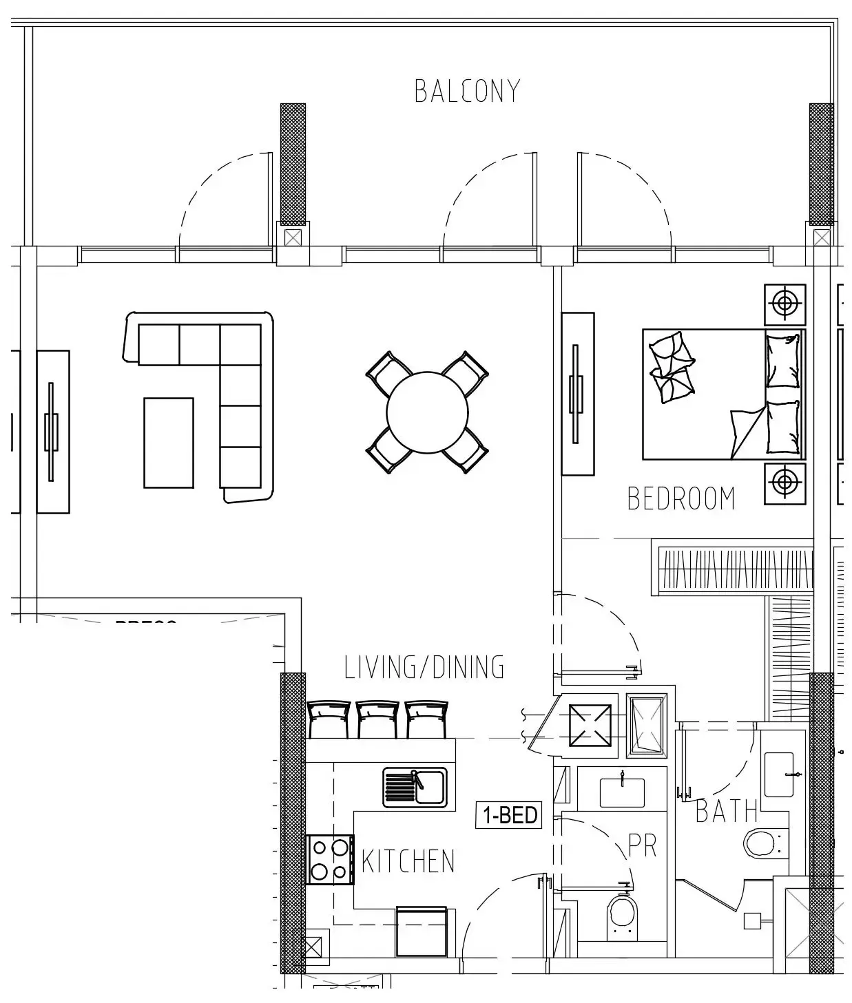 Damac Riverside Views 1 bed floor plan, 1,049 sqft