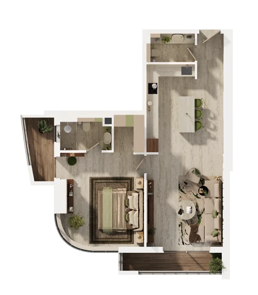 MAG 777 1 bed floor plan, 925 sqft