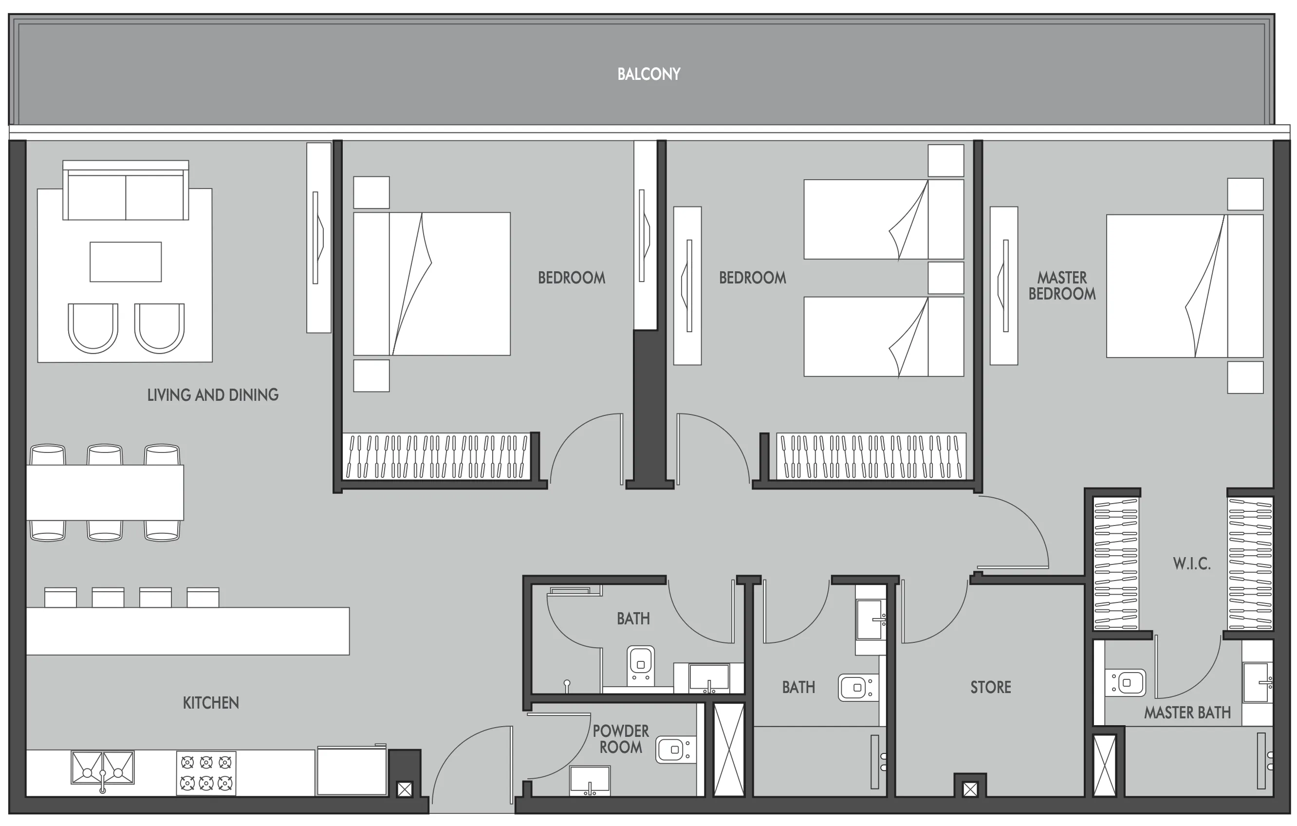 Golf Place 3 bed floor plan, 1,720 sqft