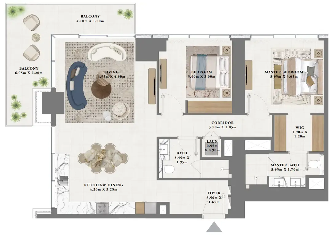Altan 2 bed floor plan, 1,453 sqft