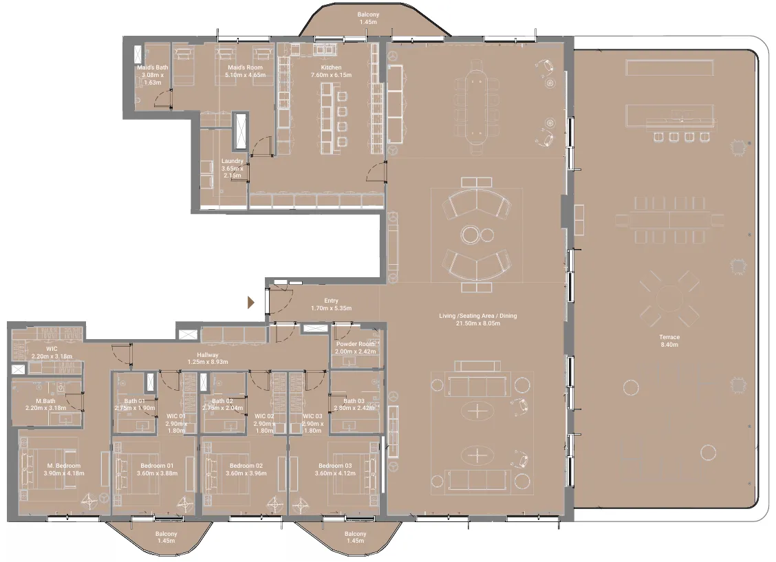 Takaya 4 bed floor plan, 6,564 sqft