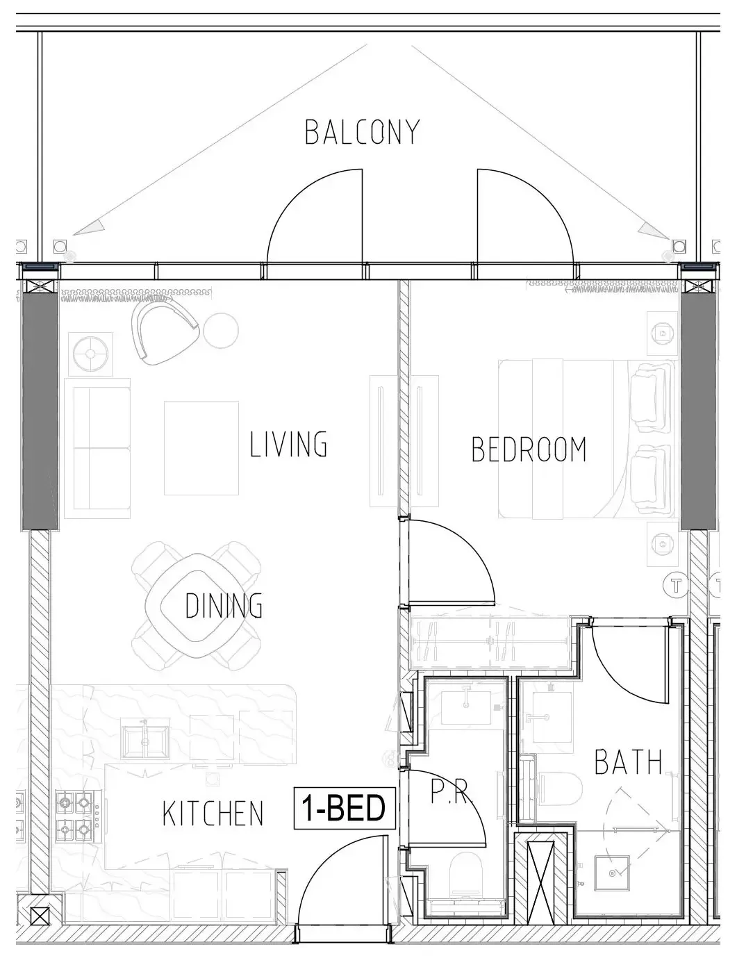 Damac Safa Gate 1 bed floor plan, 826 sqft