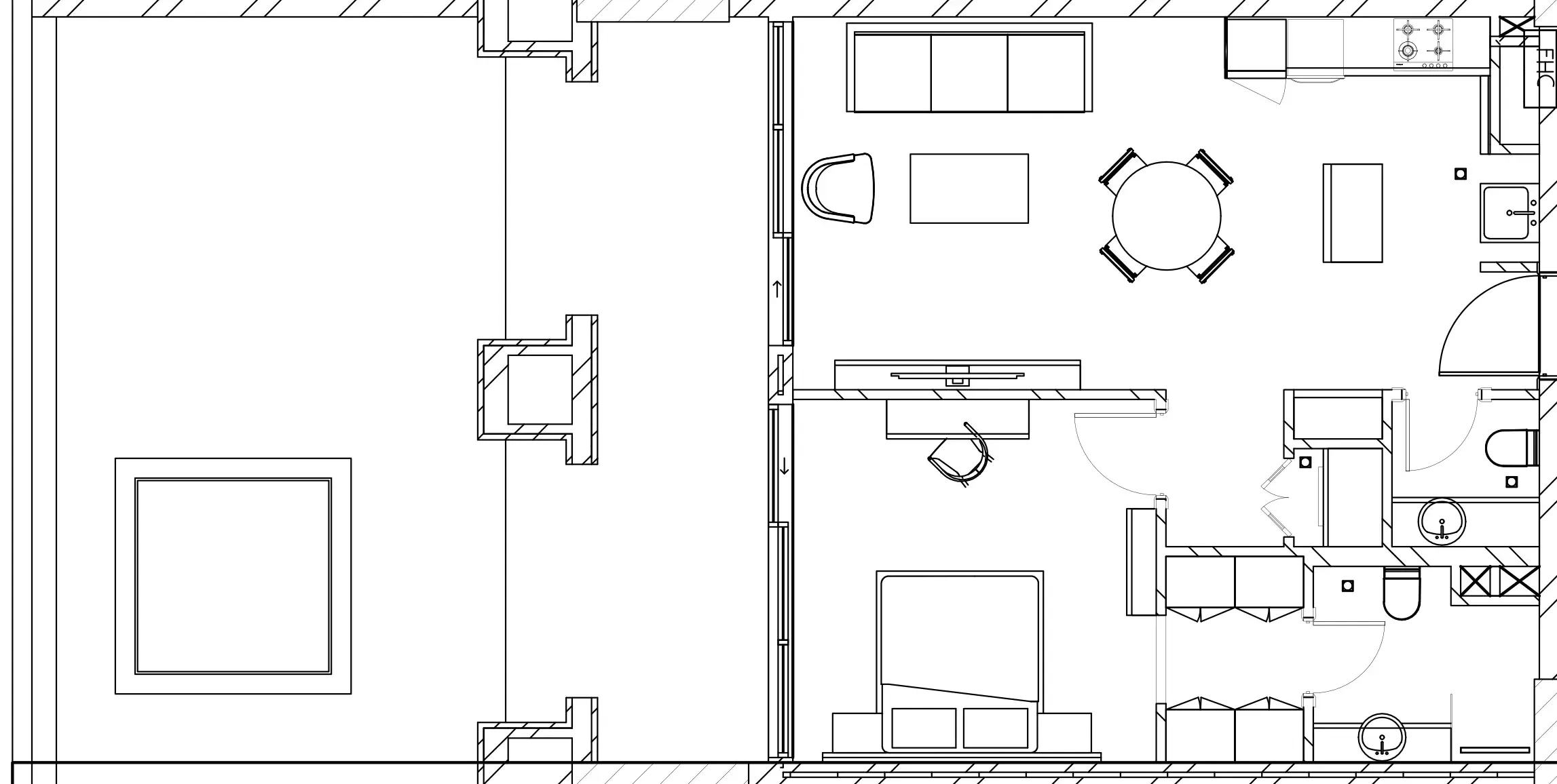 Berkeley Square 1 bed floor plan, 1,309 sqft