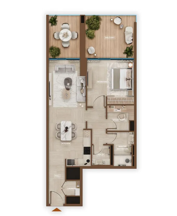 Sky Hills Astra 1 bed floor plan, 1,013 sqft