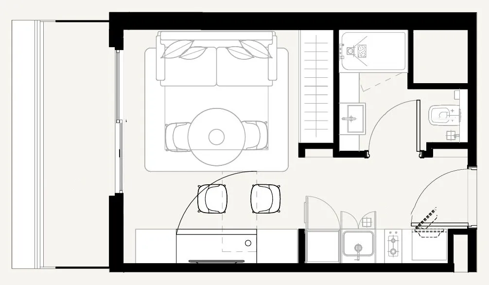 Azizi Sakandar Studio floor plan, 335 sqft