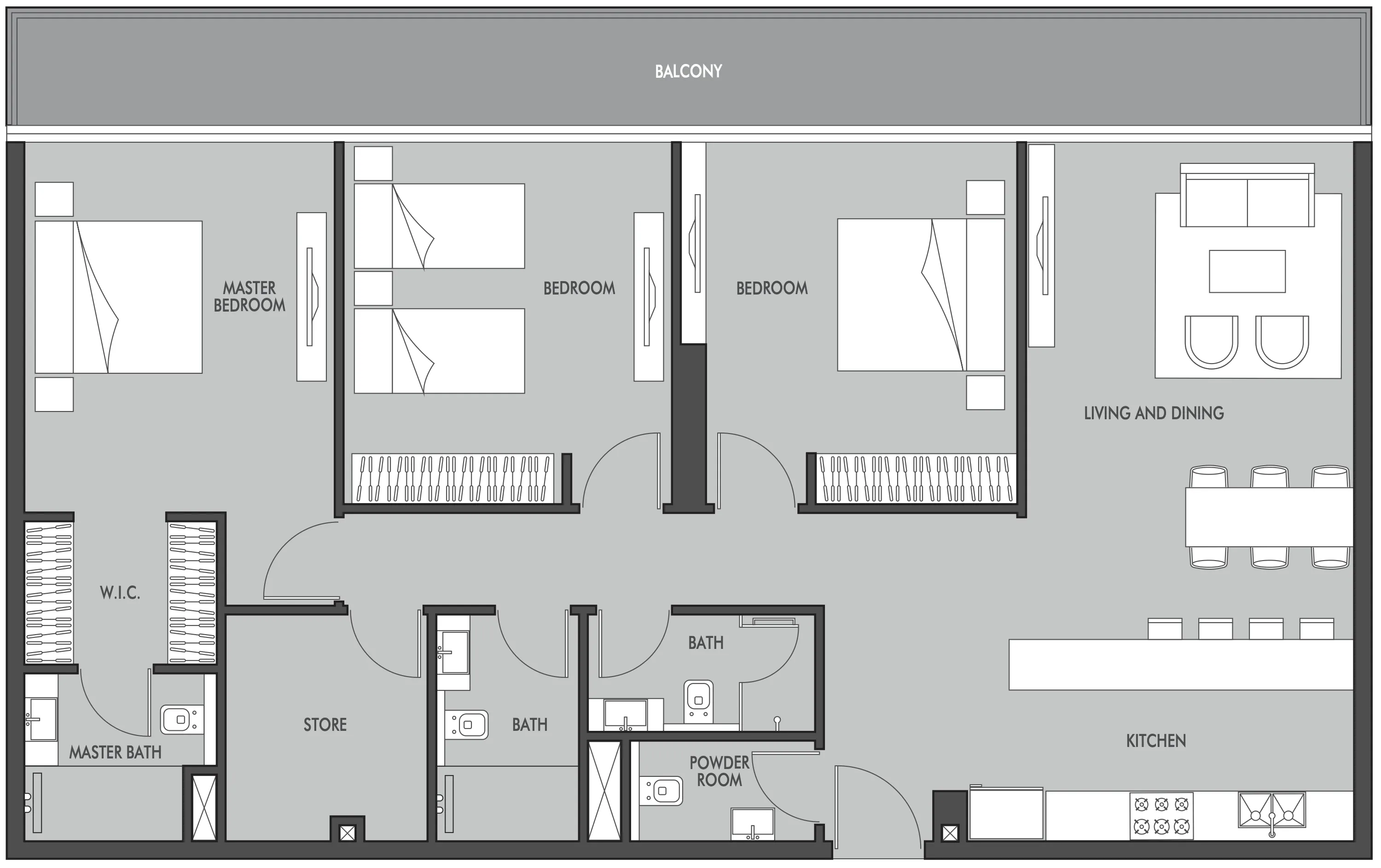 Golf Place 3 bed floor plan, 1,721 sqft