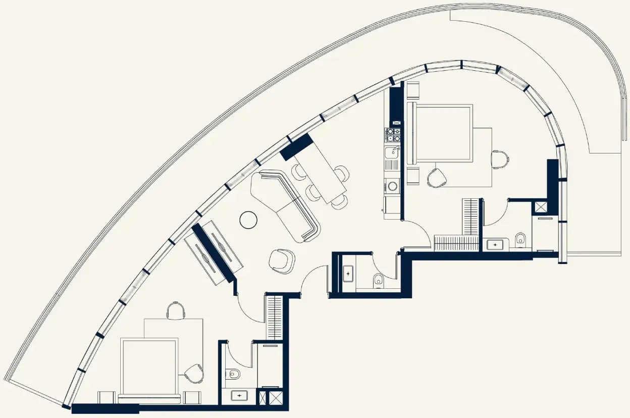 Trussardi Residences Phase Two 2 bed floor plan, 1,983 sqft