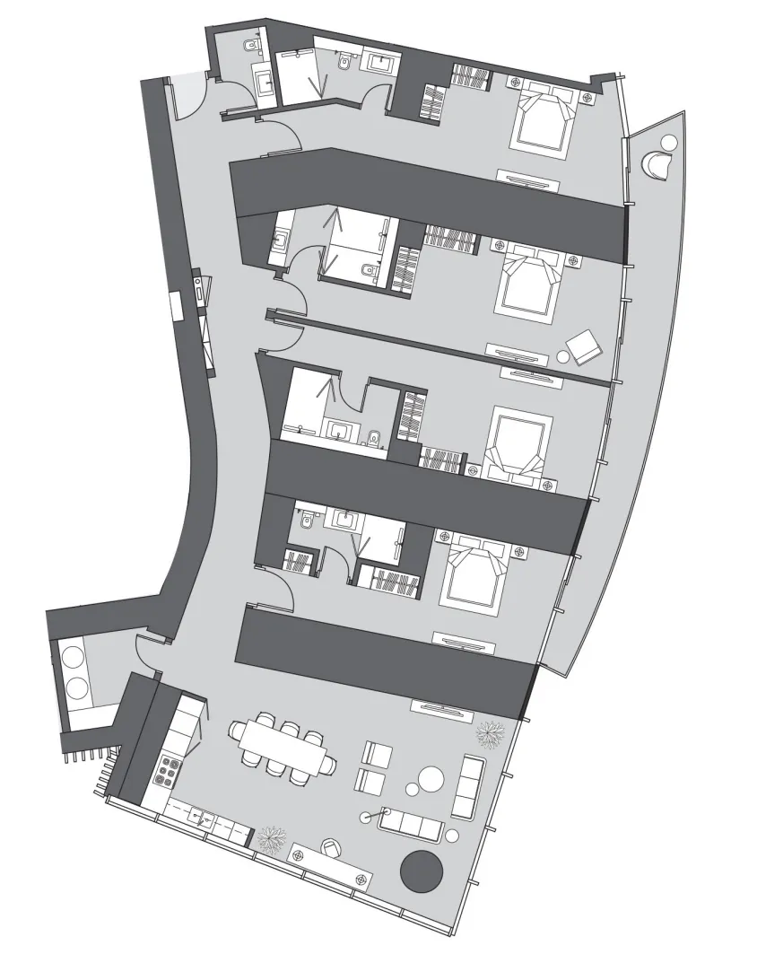 Six Senses Residence 4 bed floor plan, 3,318 sqft