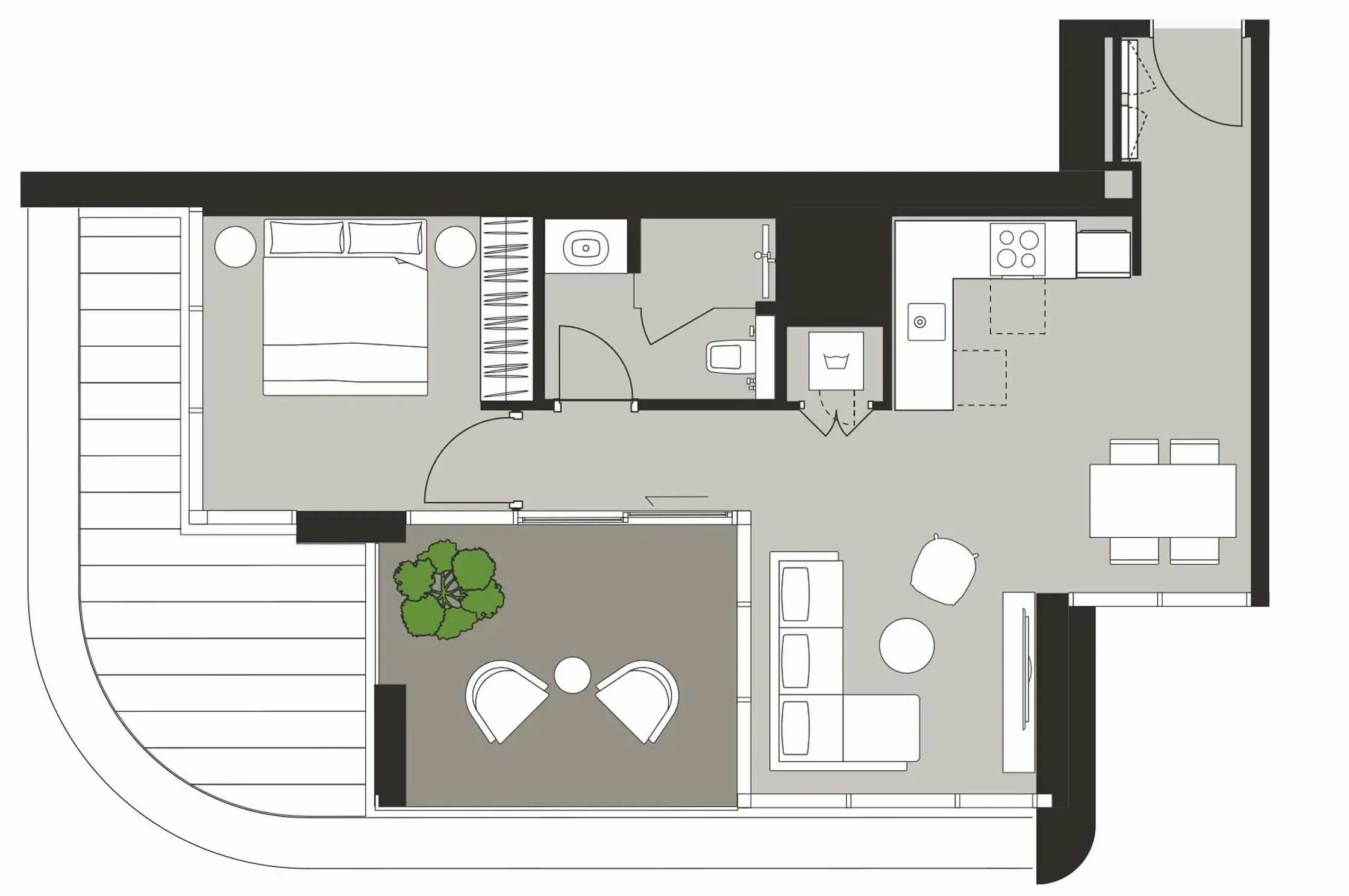Artistry One Residences 1 bed floor plan, 741 sqft