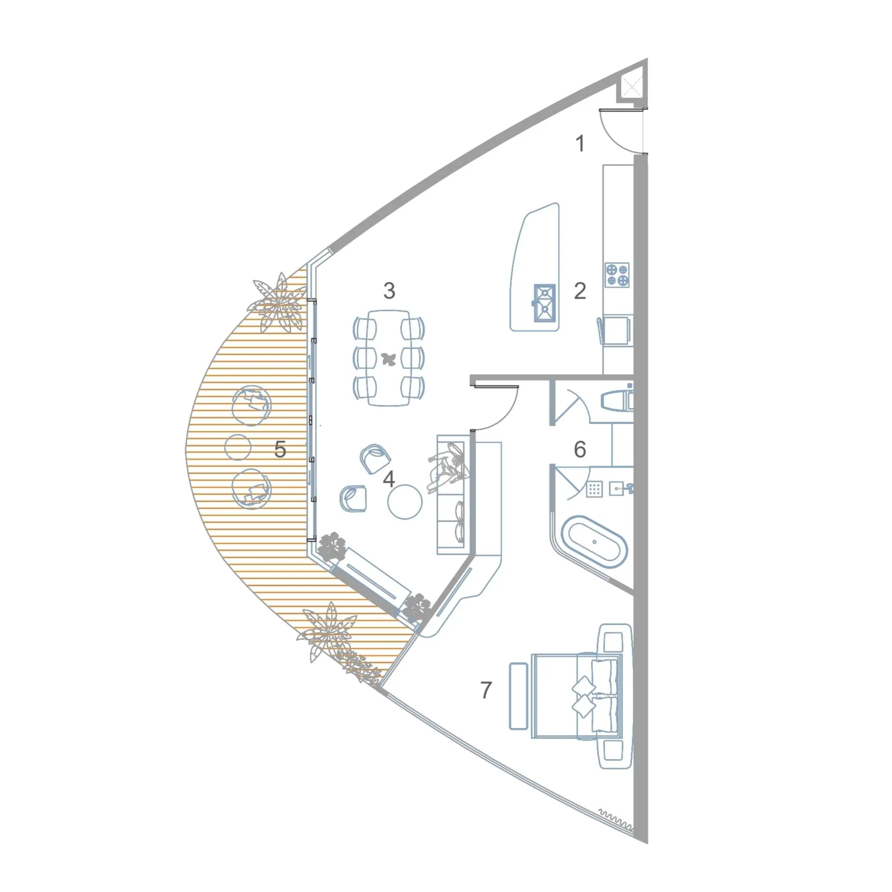 Sole Mio Residences 1 bed floor plan, 1,260 sqft